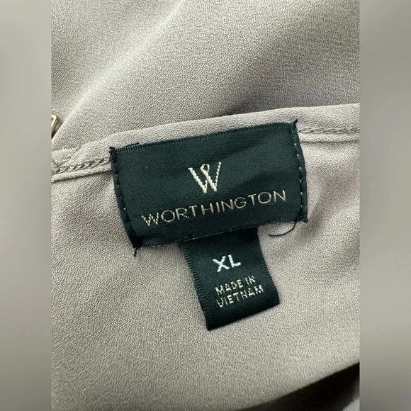 Worthington Criss Cross V Neck Tunic in Taupe - Picture 3 of 10